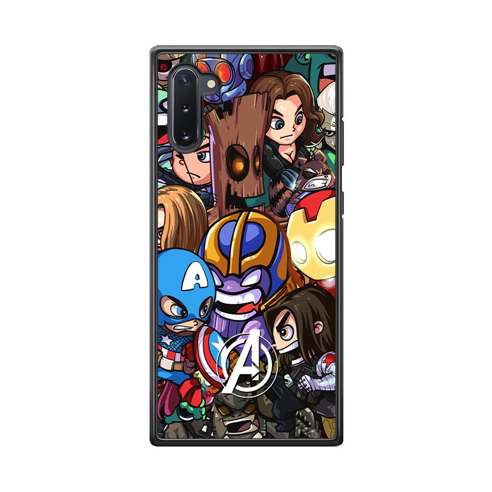 Avenger Cartoon Kid Samsung Galaxy Note 10 Case-Rubber Black (2D Case)-Oxvistore
