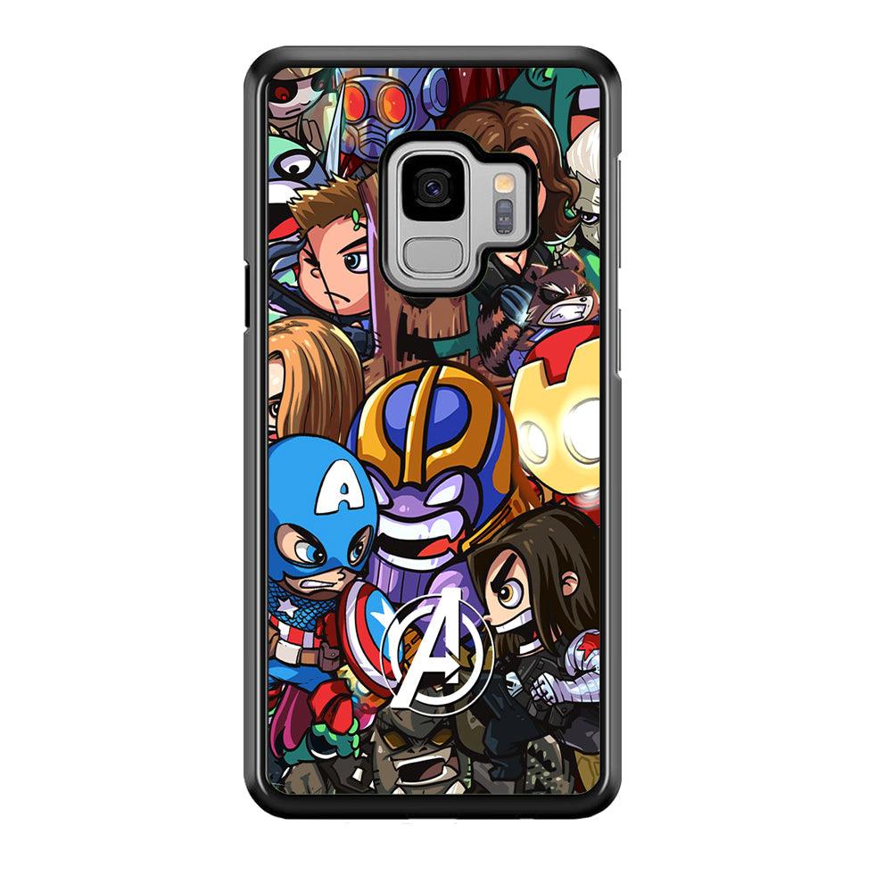 Avenger Cartoon Kid Samsung Galaxy S9 Case-Rubber Black (2D Case)-Oxvistore