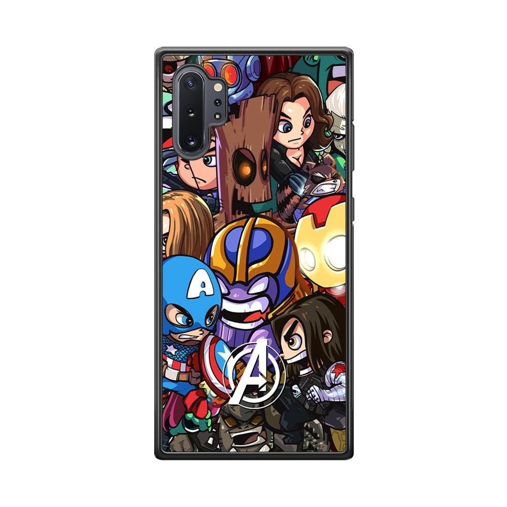 Avenger Cartoon Kid Samsung Galaxy Note 10 Plus Case-Rubber Black (2D Case)-Oxvistore