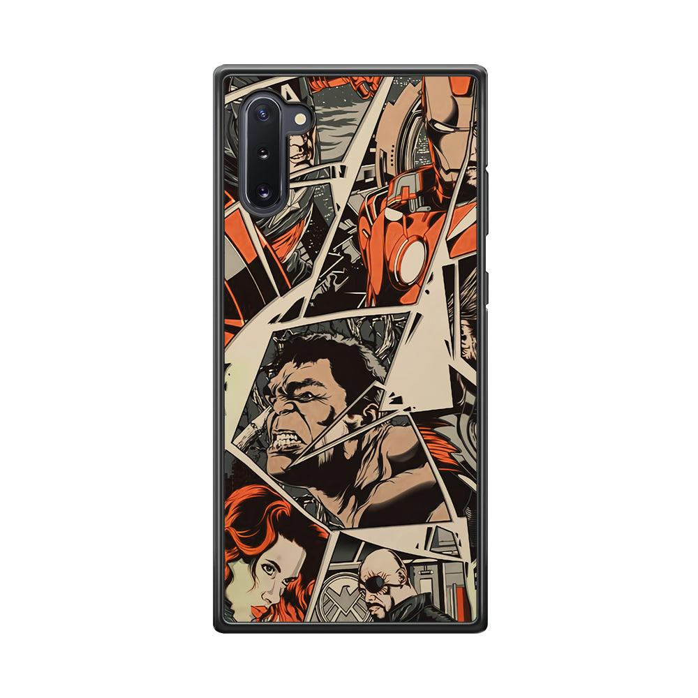 Avenger Piece of The Heroes Samsung Galaxy Note 10 Case-Rubber Black (2D Case)-Oxvistore