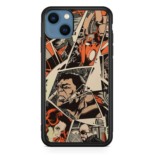 Avenger Piece of The Heroes iPhone 14 Case-Rubber Black (2D Case)-Oxvistore