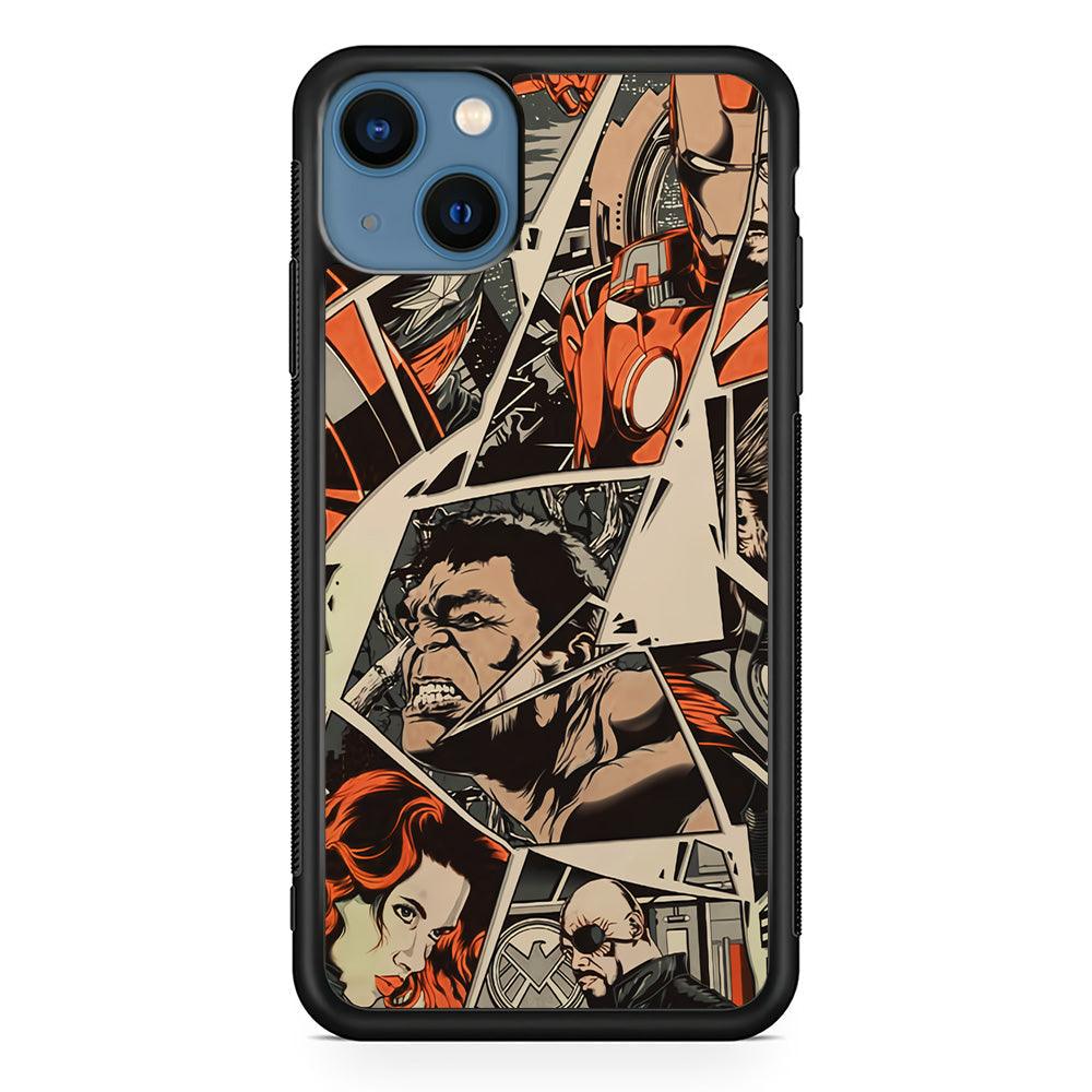Avenger Piece of The Heroes iPhone 15 Plus Case-Rubber Black (2D Case)-Oxvistore