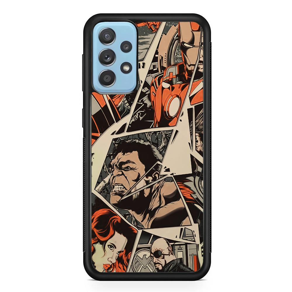 Avenger Piece of The Heroes Samsung Galaxy A72 Case-Rubber Black (2D Case)-Oxvistore
