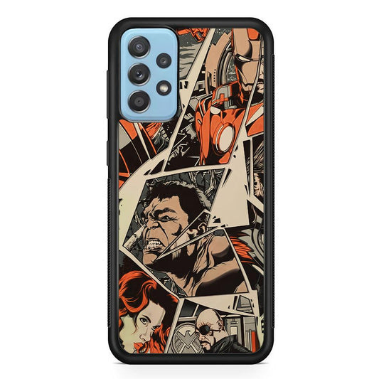 Avenger Piece of The Heroes Samsung Galaxy A72 Case-Rubber Black (2D Case)-Oxvistore