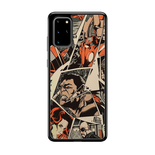 Avenger Piece of The Heroes Samsung Galaxy S20 Plus Case-Rubber Black (2D Case)-Oxvistore