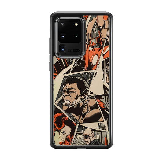 Avenger Piece of The Heroes Samsung Galaxy S20 Ultra Case-Rubber Black (2D Case)-Oxvistore