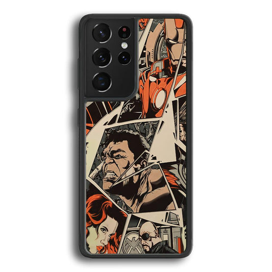 Avenger Piece of The Heroes Samsung Galaxy S23 Ultra Case-Rubber Black (2D Case)-Oxvistore