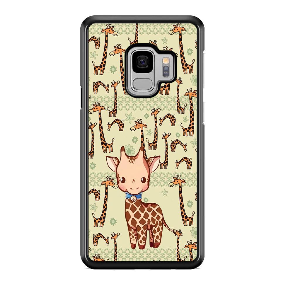 Baby Giraffe Adventure Ground Samsung Galaxy S9 Case-Rubber Black (2D Case)-Oxvistore