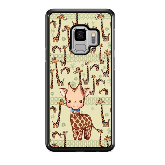 Baby Giraffe Adventure Ground Samsung Galaxy S9 Case-Rubber Black (2D Case)-Oxvistore