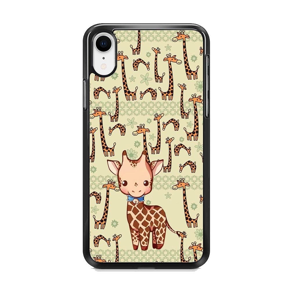Baby Giraffe Adventure Ground iPhone XR Case-Rubber Black (2D Case)-Oxvistore