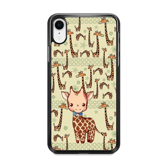 Baby Giraffe Adventure Ground iPhone XR Case-Rubber Black (2D Case)-Oxvistore