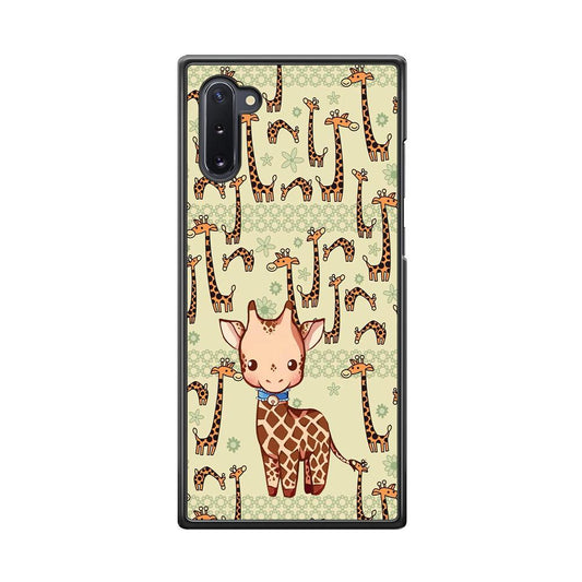 Baby Giraffe Adventure Ground Samsung Galaxy Note 10 Case-Rubber White (2D Case)-Oxvistore