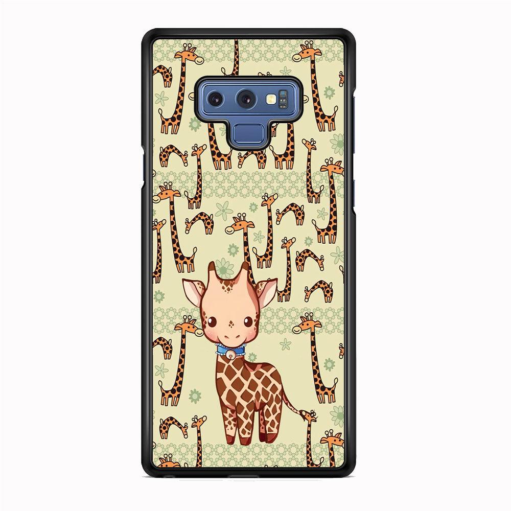 Baby Giraffe Adventure Ground Samsung Galaxy Note 9 Case-Rubber Black (2D Case)-Oxvistore