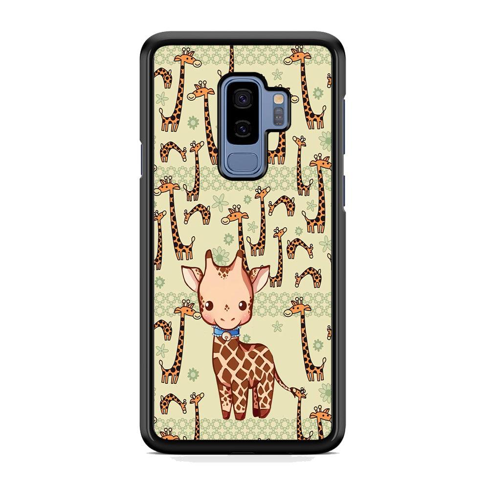Baby Giraffe Adventure Ground Samsung Galaxy S9 Plus Case-Rubber White (2D Case)-Oxvistore