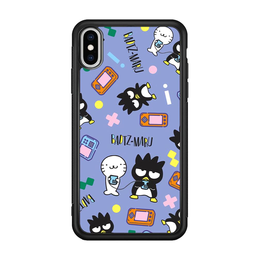 Bad Badtz-Maru Gaming Exhibition iPhone XS Case-Rubber Black (2D Case)-Oxvistore