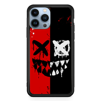 Bad Smiley Face Red Black 2D Rubber Phone Case