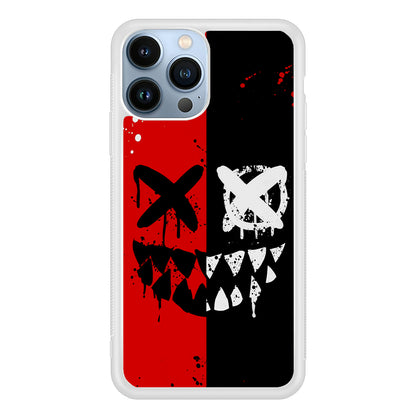 Bad Smiley Face Red Black 2D Rubber Phone Case