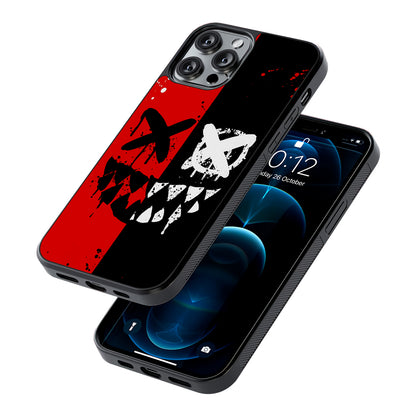 Bad Smiley Face Red Black 2D Rubber Phone Case