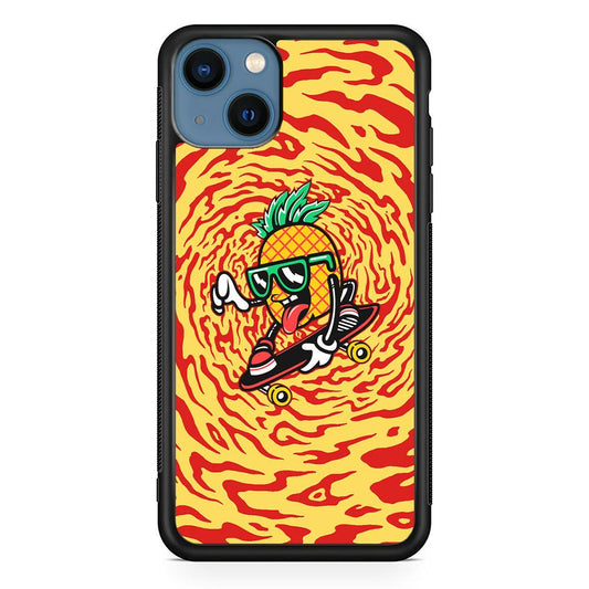Banana Twisted Skate iPhone 15 Case-Rubber White (2D Case)-Oxvistore