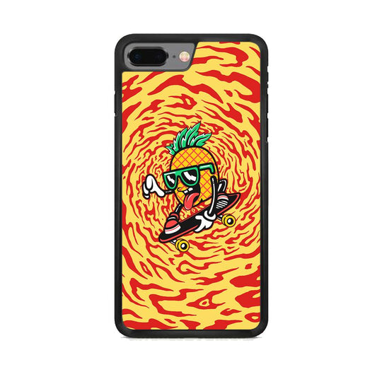 Banana Twisted Skate iPhone 8 Plus Case-Rubber White (2D Case)-Oxvistore