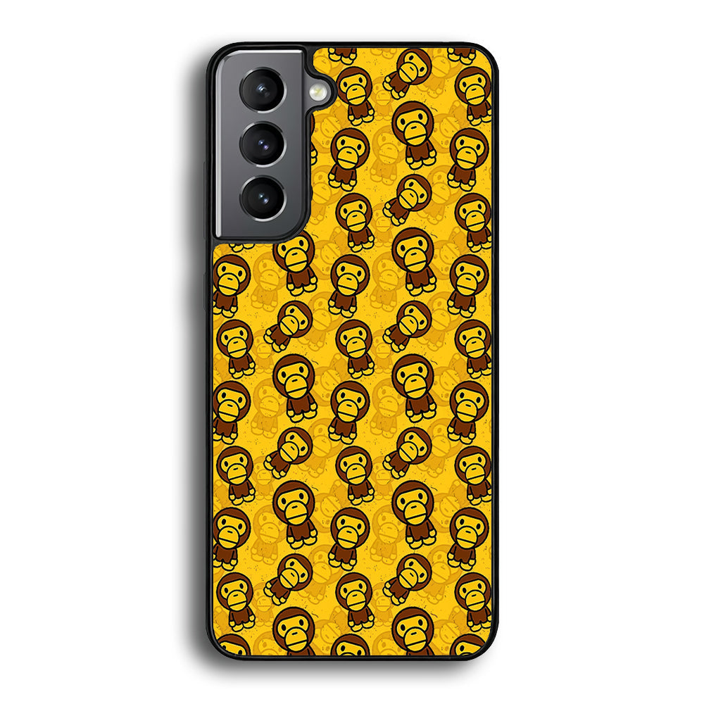 Bape Baby Milo Pattern Samsung Galaxy S23 Case-Rubber Black (2D Case)-Oxvistore