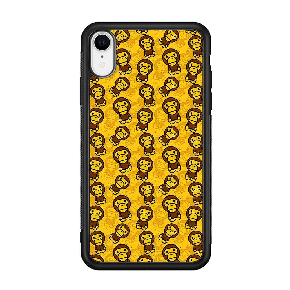 Bape Baby Milo Pattern iPhone XR Case-Rubber Black (2D Case)-Oxvistore