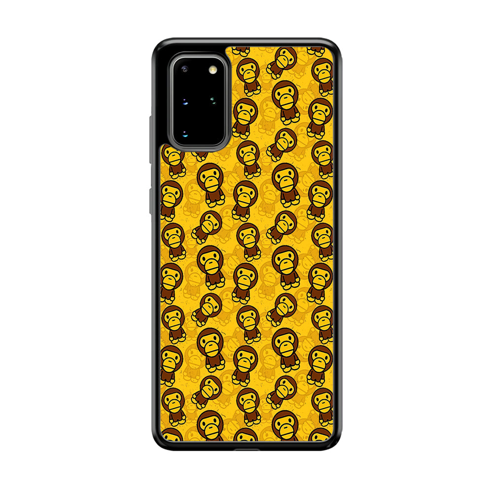 Bape Baby Milo Pattern Samsung Galaxy S20 Plus Case-Rubber Black (2D Case)-Oxvistore