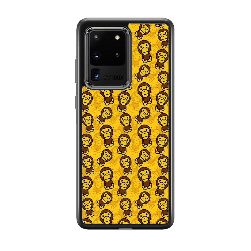 Bape Baby Milo Pattern Samsung Galaxy S20 Ultra Case-Rubber Black (2D Case)-Oxvistore