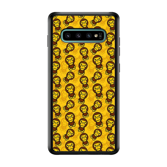 Bape Baby Milo Pattern Samsung Galaxy S10 Case-Rubber Black (2D Case)-Oxvistore