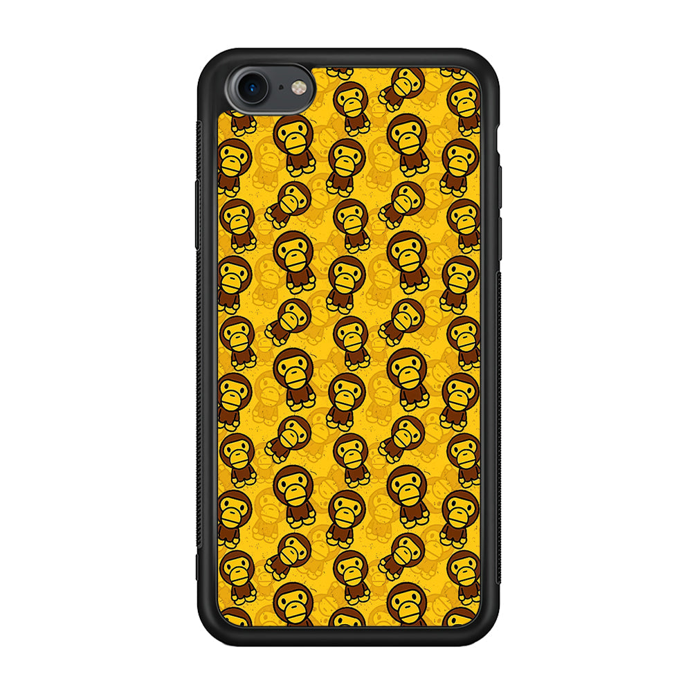Bape Baby Milo Pattern iPhone 8 Case-Rubber Black (2D Case)-Oxvistore