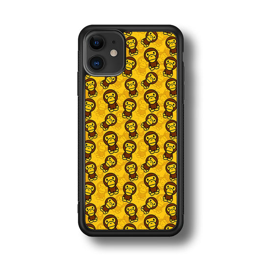 Bape Baby Milo Pattern iPhone 11 Case-Rubber Black (2D Case)-Oxvistore