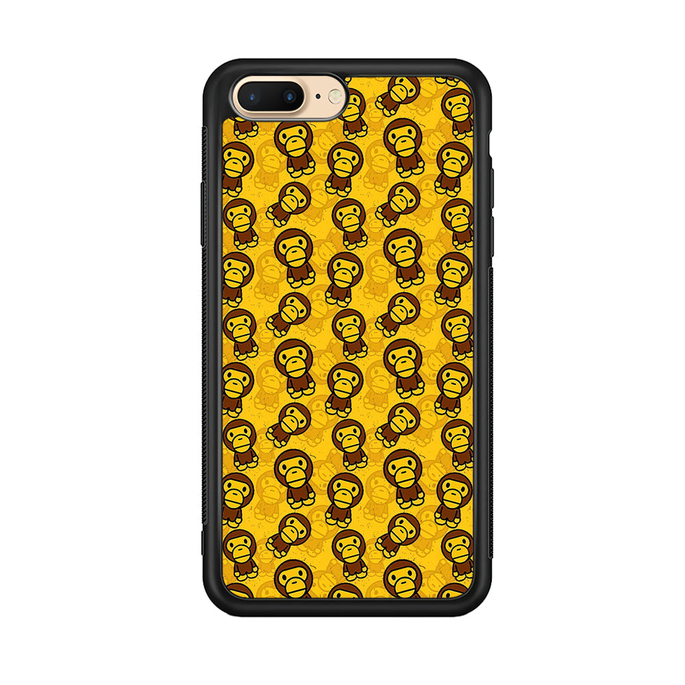Bape Baby Milo Pattern iPhone 8 Plus Case-Rubber Black (2D Case)-Oxvistore