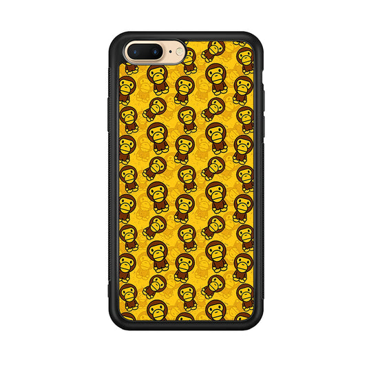 Bape Baby Milo Pattern iPhone 8 Plus Case-Rubber Black (2D Case)-Oxvistore