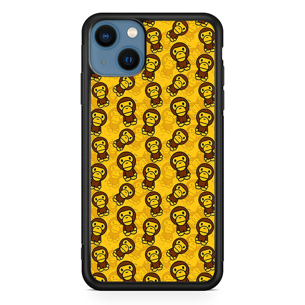 Bape Baby Milo Pattern iPhone 13 Case-Rubber Black (2D Case)-Oxvistore