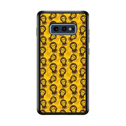 Bape Baby Milo Pattern Samsung Galaxy S10E Case-Rubber Black (2D Case)-Oxvistore