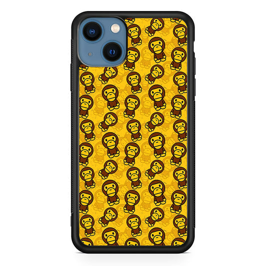 Bape Baby Milo Pattern iPhone 14 Case-Rubber Black (2D Case)-Oxvistore