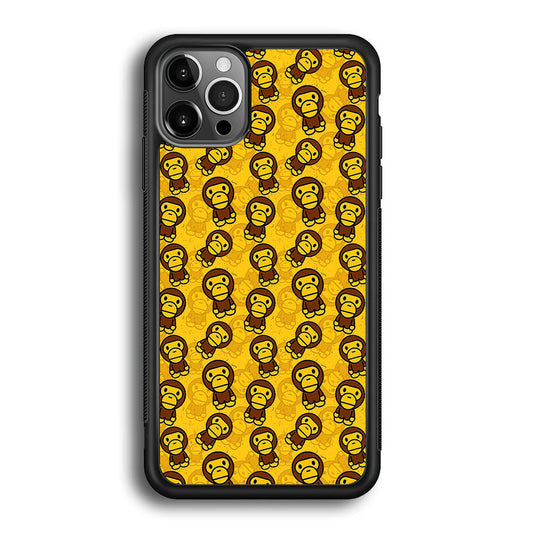 Bape Baby Milo Pattern iPhone 12 Pro Max Case-Rubber Black (2D Case)-Oxvistore