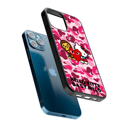Bape Baby Milo X Hello Kitty 2D Rubber Phone Case-Oxvistore
