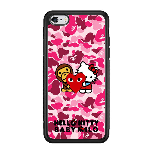 Bape Baby Milo X Hello Kitty iPhone 6 | 6s Case-Rubber Black (2D Case)-Oxvistore