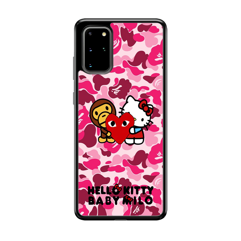 Bape Baby Milo X Hello Kitty Samsung Galaxy S20 Plus Case-Rubber Black (2D Case)-Oxvistore