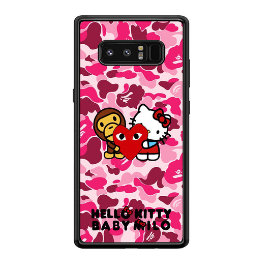 Bape Baby Milo X Hello Kitty Samsung Galaxy Note 8 Case-Rubber Black (2D Case)-Oxvistore