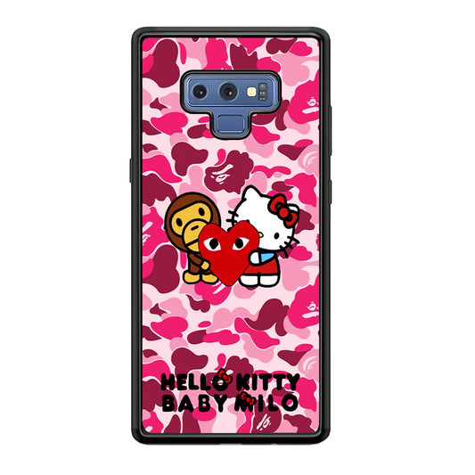 Bape Baby Milo X Hello Kitty Samsung Galaxy Note 9 Case-Rubber Black (2D Case)-Oxvistore