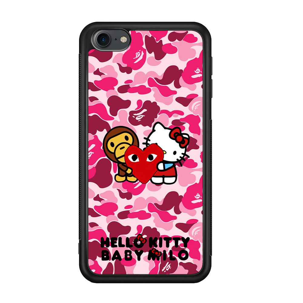 Bape Baby Milo X Hello Kitty iPod Touch 6 Case-Rubber Black (2D Case)-Oxvistore