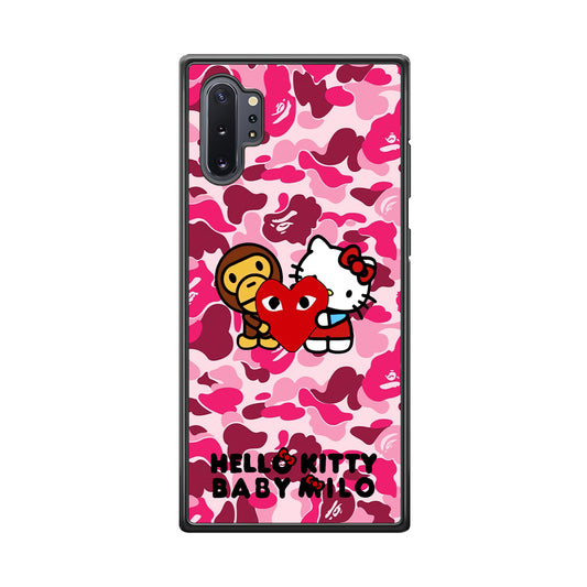 Bape Baby Milo X Hello Kitty Samsung Galaxy Note 10 Plus Case-Rubber Black (2D Case)-Oxvistore