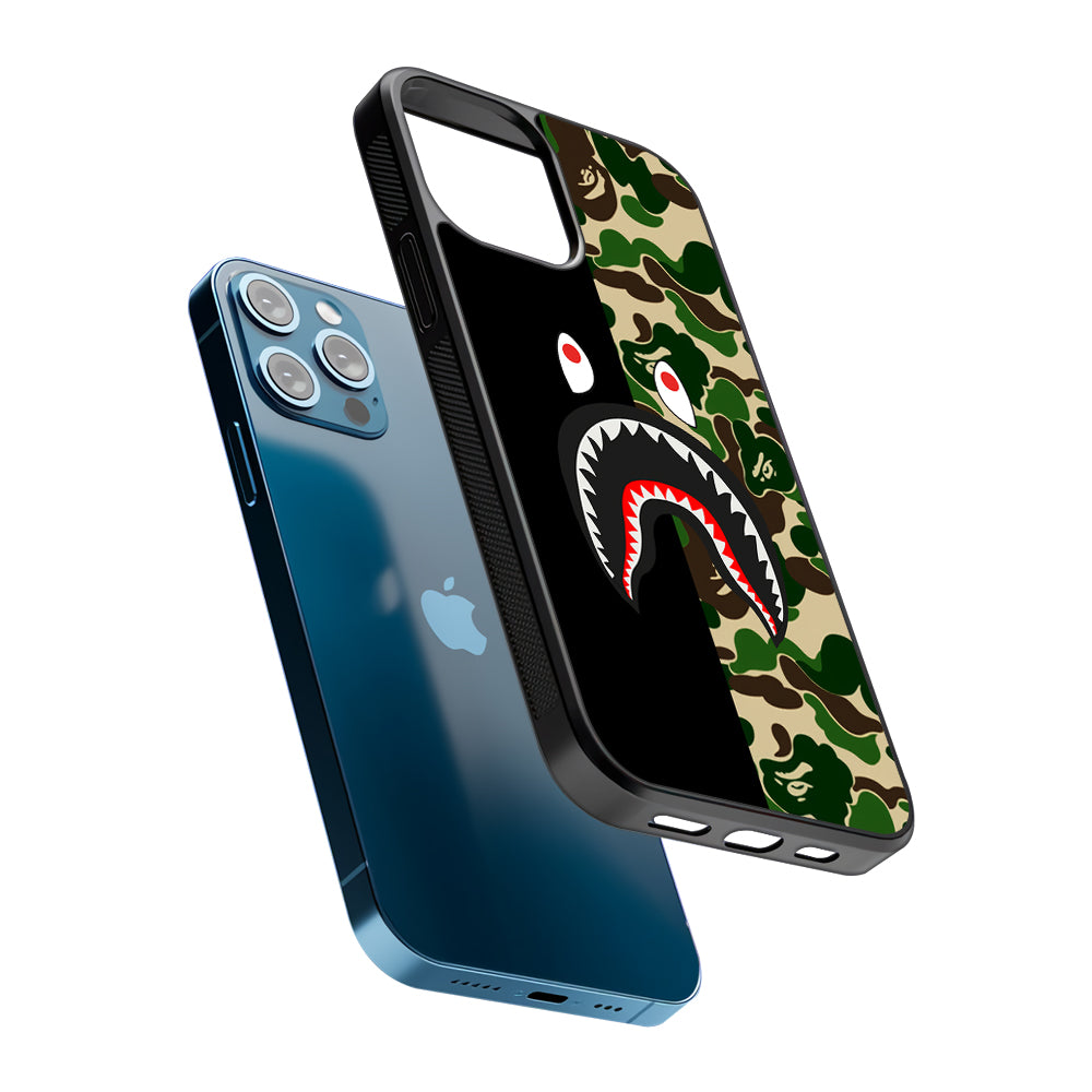 Bape Black Green Camo 2D Rubber Phone Case-Oxvistore