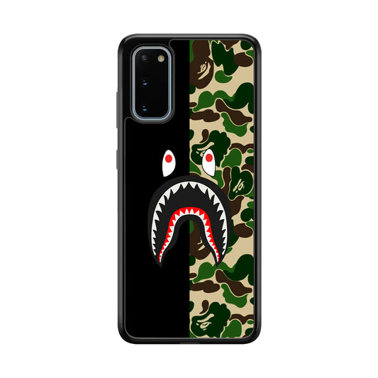 Bape Black Green Camo Samsung Galaxy S20 Case-Rubber Black (2D Case)-Oxvistore