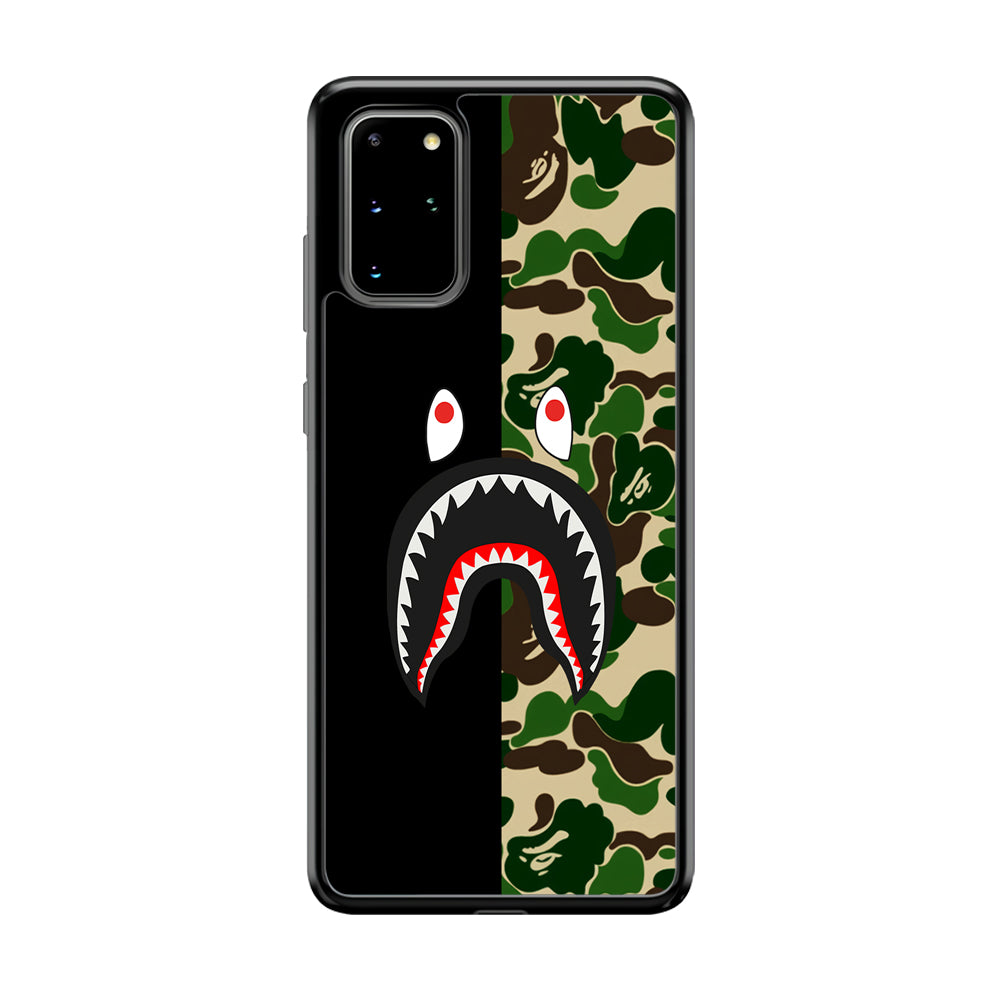 Bape Black Green Camo Samsung Galaxy S20 Plus Case-Rubber Black (2D Case)-Oxvistore