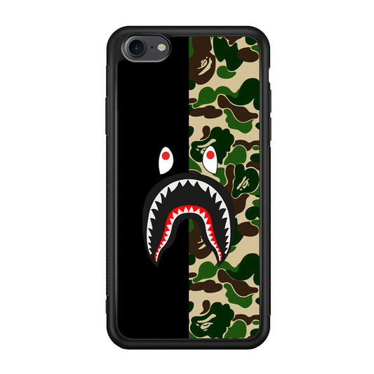 Bape Black Green Camo iPhone 8 Case-Rubber Black (2D Case)-Oxvistore