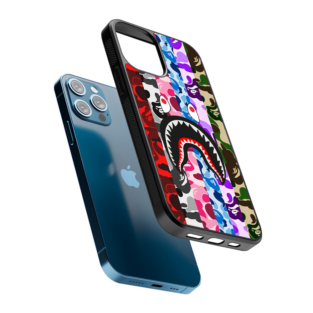 Bape Colorfull Camo 2D Rubber Phone Case-Oxvistore