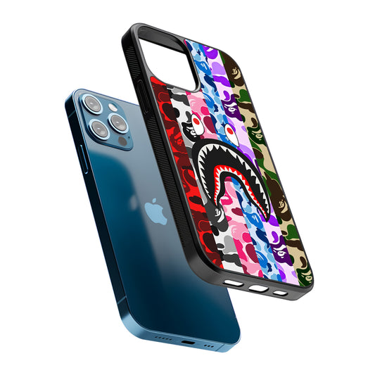 Bape Colorfull Camo 2D Rubber Phone Case-Oxvistore